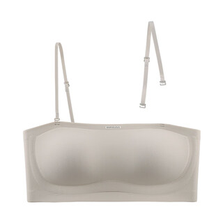 Tingmei (gracwell) summer invisible small breast push-up non-slip bra strapless tube top anti-exposure non-running cup breast-retracting underwear gray m