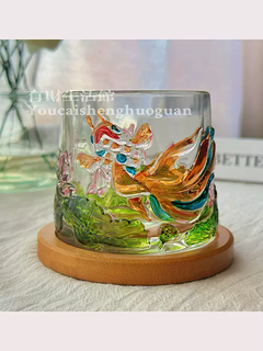 Yusenyi stained glass tumbler with base wine glass glass spirit glass cup default