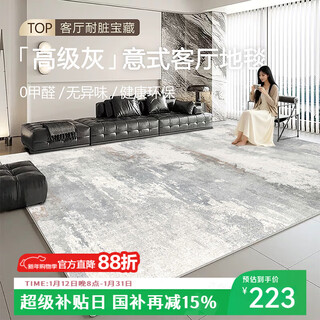 Qimian carpet for living room and bedroom, simple and high-end, skin-friendly, hairless, stain-resistant, non-slip bedside blanket, jinse nianhua 2*3m