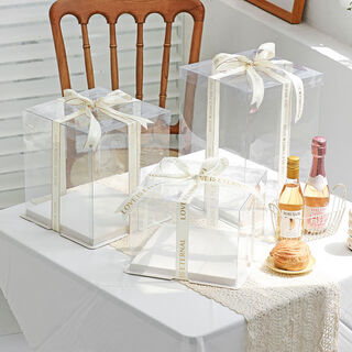 Fantasy transparent birthday cake box packaging box 4 inches four 6 six 8 eight 10 ten 12 14 inches double layer packaging transparent alice 50 sets 12 inches double layer 33.5x33.5x25