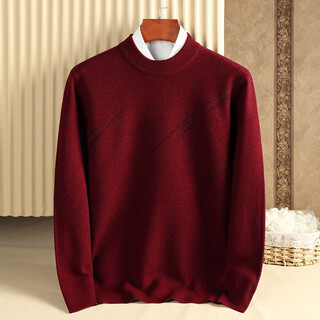 Guski brand wool sweater men's 100% pure wool loose thickened sweater winter knitted half turtleneck diagonal striped bottoming shirt red 100% pure wool 2xl 180 reference weight 161jin jin equals 0.5kg -179jin jin equals 0.5kg