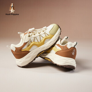 Hush puppies children's shoes children's sports shoes new girls' dad's shoes boys' mesh breathable outdoor mountaineering casual shoes for middle and large children hp6605008 wild yellow 29