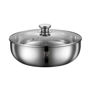 Panxiniao 316 stainless steel and basin with cover non-stick basin household baking live dough basin kneading basin single basin thickening and basin 32cm with cover