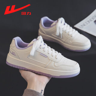 Warrior spring white shoes women's shoes 2026 new versatile student casual sneakers casual sports sneakers white purple 39