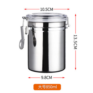 Tuojin stainless steel sealed jar coffee candy dried fruit powder milk powder tea jar kitchen storage jar milk tea shop supplies large size 10.5*13.5cm
