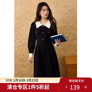 Single-bunch plus-size women's clothing, two-color long and short, contrasting color high-waist dress 2024 winter new style mid-length dress, deep burgundy-short style l (size 2)