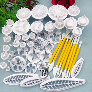 Yusenyi pasta 33-piece set of patterned steamed buns full set of tools turning stick tree pattern fondant baking shape hand-made mold 33-piece pasta set-turning stick 8-injection pointed peach leaf 4-piece set