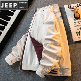 Jeep spirit american workwear pure cotton reversible jacket men's spring new men's casual thickened hunting jacket men's autumn off-white/burgundy reversible m (100-120jin jin equals 0.5kg)