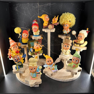 Pupan blind box storage cabinet star man cute grain storage display rack wooden ornaments handmade office desktop decoration ornaments xingyue booth 5 stations + 7 stations