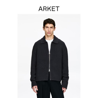 Arket men's cotton loose zipper long sleeve knitted jacket dark blue spring new style 1317704002 dark blue l 175/108a