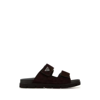 Prada ss26 light luxury men's dark brown suede loafers brown 20 | 6 uk