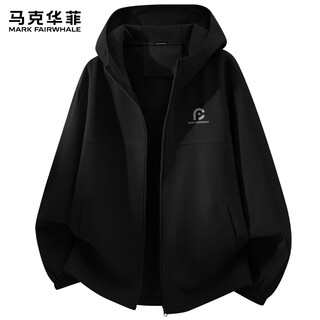 Mark huafei jacket men's simple design trendy brand workwear assault jacket wide version functional hooded top spring black xl
