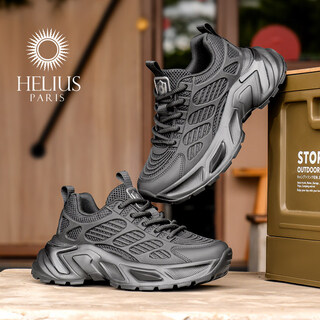 Helios children's shoes 2026 spring new dad shoes for men and women, lightweight and breathable running shoes, casual sports shoes, black 31, inner length 20cm, foot length about 18.5-19cm