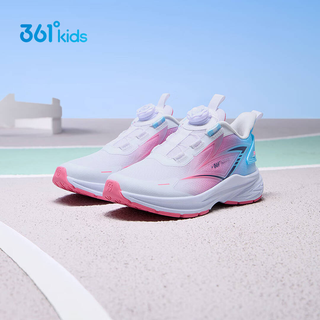 361 boys running shoes 2026 spring new style non-slip breathable knob children's sports shoes for middle-aged, primary school students and girls 361 degree white/flower pink/clear sky blue 38