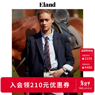 Eland elegant suit for women wool blended fabric gray lapel collar style jacket autumn and autumn style navy (59) navy s 160