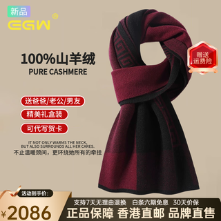 Egw international luxury brand genuine 100% pure cashmere fashion scarf new style for boyfriend couple neck scarf gift box camel gift box