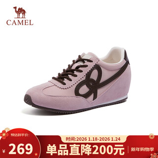 Camel (camel) moral training shoes women's penguin joint model light, soft and versatile inner height increasing casual shoes l26s577025g pink/coffee 37