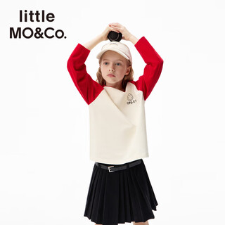 Little mo&co.smiley joint series little moco children's clothing 25 winter new children's pure cotton long-sleeved t-shirt parent-child wear