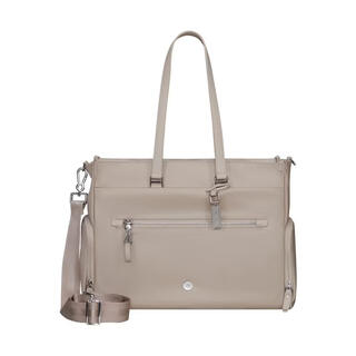 Samsonite laptop bag for men and women, can hold 14.1-inch notebook, business briefcase with independent tablet storage slot, sand beige 14.1