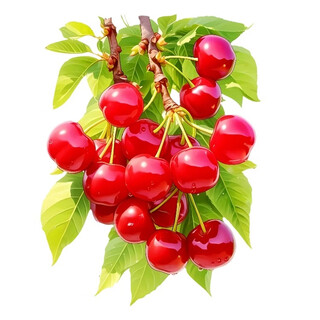 Pupan's exquisite simulated cherry refrigerator decorative stickers, cherry pattern, kitchen, dining room, living room furniture, ugly wall stickers, cherry dkt341+d, height 15x width 12cm