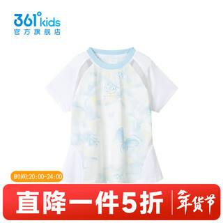 361 shopping mall same style children's clothing girls short-sleeved sweater summer new children's top original white 120