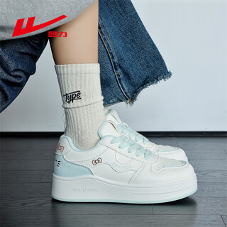 Pull back women's shoes 2026 spring breathable white shoes for women fashion versatile single shoes sports and leisure students thick-soled sneakers for women rice light cyan 36