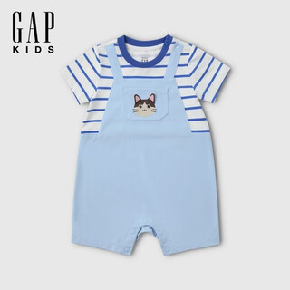 Gap gap infant and toddler 2026 spring new cute fake two-piece shorts jumpsuit children's romper 867628 sky blue 66cm (3-6 months) asian size