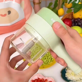 Yusenyi multifunctional vegetable cutter electric household small handheld cooking and non-staple food machine smashing garlic, mincing garlic and slicing meat recommended three generations 1200 mah + high quality