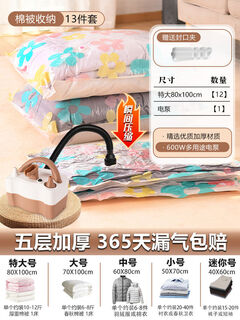 Vacuum pumping electric compression bag pumping machine for clothes and quilts vacuum machine for pumping and charging dual-purpose quilt storage 13-piece set