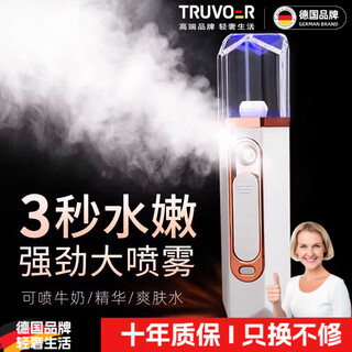 TRUVOER德国品牌保湿纳米喷雾器精华保湿超细雾化爽肤水家用手持脸部美容仪 珍珠白【纳米雾化 深层保湿】