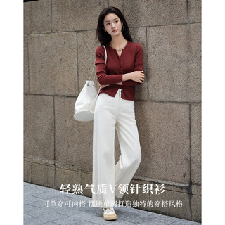 Demana temperament v-neck sweater, spring and autumn, light and mature sister layered with slimming temperament sweater for women