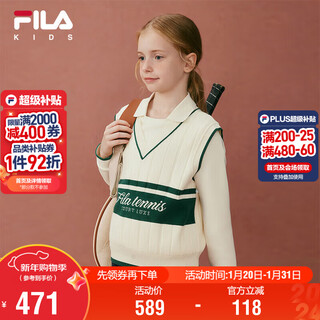 Fila children's sweatshirt 2025 winter girls' middle and large children's sports loose pullover top