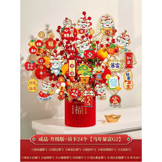 Xushansi 2026 new year new year living room decoration year of the snake spring festival new year's day decoration supplies fortune bucket ornaments finished product - upgraded version + 24 elevators year of the horse get rich g2 no specifications