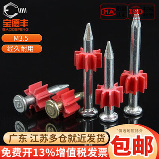 Baodefeng cement nails hard steel nails shooting nails wall nails round nails extra long foreign nails picture nails carpentry floor nails hardware iron nails m3.5x22mm 50pcs - white/color randomly delivered