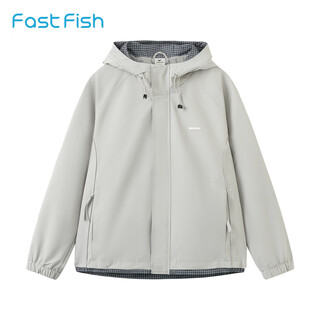 Kuaiyu jacket men's 2026 spring new casual, versatile, stylish, simple retro plaid splicing men's jacket, light gray m