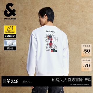 Jack&jones bsq joint men's autumn sweatshirt versatile offset printed loose cotton round neck long-sleeved top 225333058