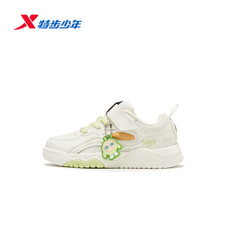 Xtep children's shoes, girls' egg-shaped sneakers, toddlers' cartoon style sneakers, sail white 28