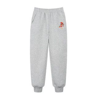 Guirenniao children's clothing national fashion sports sweatshirt 2026 new children's spring festival sweatpants for boys and girls skin-friendly long pants light gray 175