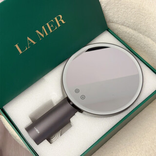 Cosmetic mirror led lighted makeup mirror desktop mirror internet celebrity smart makeup mirror gift souvenir outer box + gray smart mirror + shopping bag + 5x mirror