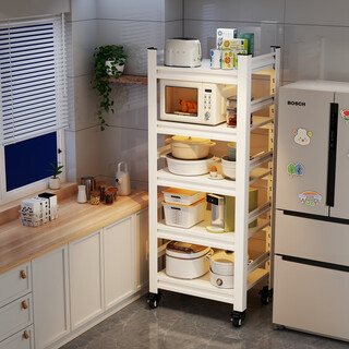 Pupan kitchen rack floor-standing multi-layer household multi-functional microwave oven pot rack storage rack cabinet shelf 3 layers + height 80cm, please contact customer service if you need white, length 50x width 30cm (the shelves are all thickened steel plates)