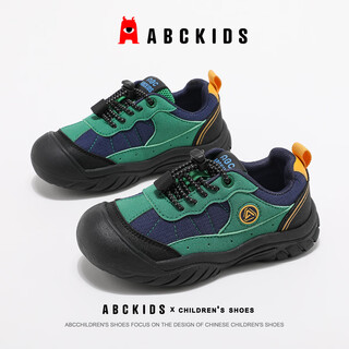 Abc kids2026 spring new children's knob outdoor sports shoes girls' shoes boys hiking shoes running casual shoes green size 32 inner length 20.1cm