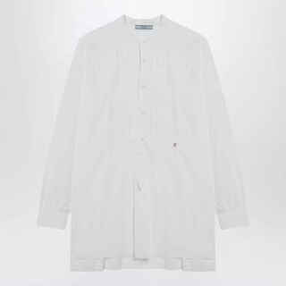 Prada ss26 light luxury women's white cotton canvas shirt white 20 | 40 it
