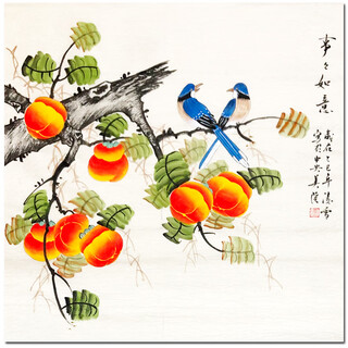 Jinliang yuge zhongshu association chen zhongnan's hand-painted ink painting <fu lu man tang> celebrity calligraphy and painting, famous calligraphy and painting, chinese painting and landscape painting ling xue's 