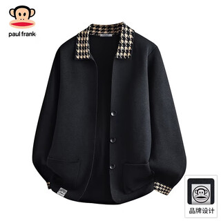 Big-mouthed monkey (paul frank) american retro casual cardigan sweater for men 2026 spring new loose, comfortable, warm and handsome trendy brand top black official authentic m recommended 90-105jin jin equals 0.5 kg