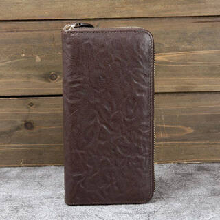 New men's wallet long zipper bag hand clutch bag women's wallet clutch bag first layer bag brown hand scratch pattern_specifications10*19.5*2.5cm