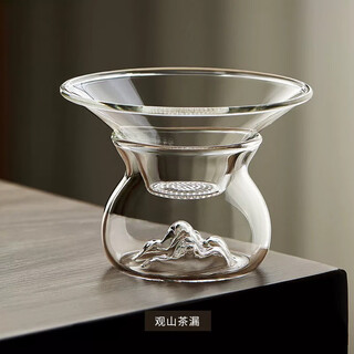 Shijanu thickened transparent glass tea drain heat-resistant stainless steel kung fu tea set laser drilling_tea drain