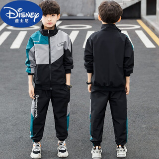 Disney children's clothing boys' spring and autumn sports suit 2024 new boys' medium and large children's two-piece set children's korean style fashionable green (it is recommended to buy half a size larger 150cm