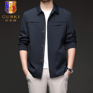 Guski light luxury brand high-end men's spring new jacket men's business jacket casual dad wear lapel jacket green exquisite gift box m (170)