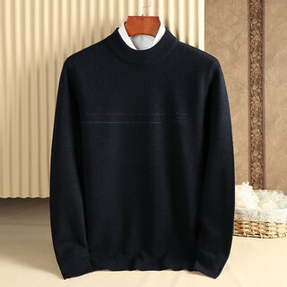 Guski brand wool sweater men's 100% pure wool loose thickened sweater winter solid color half turtleneck merino bottoming shirt new tibetan lan 100% pure wool s 160 reference weight 90jin jin is equal to 0.5kg -110jin jin is equal to 0.5kg