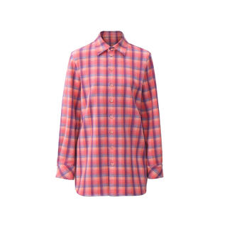 Amass/amass niche age-reducing retro all-match shirt fashionable loose plaid design shirt 530107 pink and blue plaid 2, shipped within 48 hours one size fits all